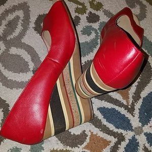 Avon brand 4" heels open toed pumps